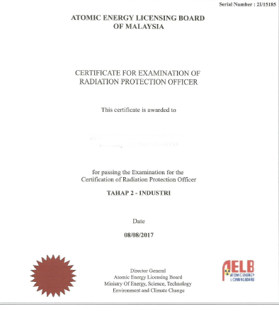 RadSentric Sdn Bhd Radiation Safety & NDT Training